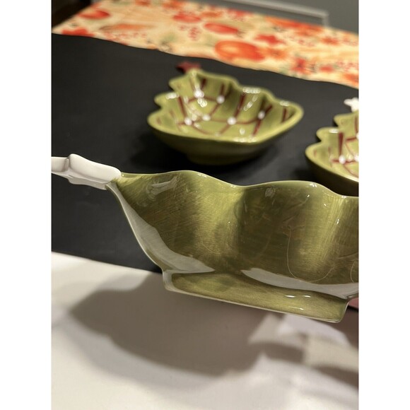 Pottery Barn Seasons Greetings Christmas Tree Candy Nut Bowl Dish Set Of 4 - Picture 15 of 16